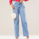 Calça Jeans Feminina Wide Leg Modeladora c/ Elastano Marselha( Leve 2 Pague 1 )