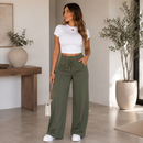 (Compre 1 e Leve 2) Calça Pantalona Helena em Malha de Seda Gelo e Poliéster