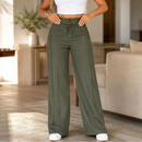 (Compre 2 e Leve 3) Calça Pantalona Helena em Malha de Seda Gelo e Poliéster