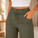 (Compre 2 e Leve 3) Calça Pantalona Helena em Malha de Seda Gelo e Poliéster