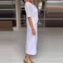 Conjunto Maresia™ com Top de Crochê Artesanal e Vestido Fluido / Elegância Despojada para os Dias de Verão!