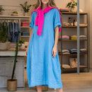 Vestido Aurores™ em Linho de Algodão com Fenda Lateral