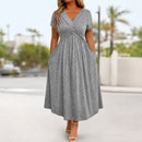 Vestido Serenna™ com Decote V, Busto Drapeado e Bolsos Laterais