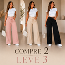 (Compre 2 e Leve 3) Calça Pantalona Helena em Malha de Seda Gelo e Poliéster