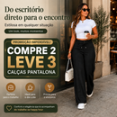 (Compre 2 e Leve 3) Calça Pantalona Helena em Malha de Seda Gelo e Poliéster